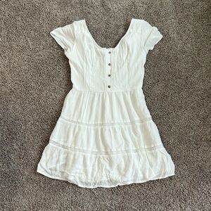 Hollister white crepe smocked Sun Dress